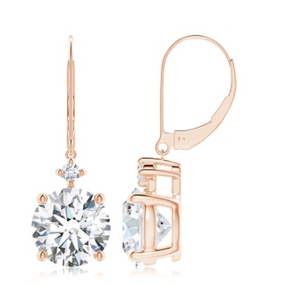 8.9mm FGVS Lab-Grown Solitaire Diamond Dangle Earrings in 9K Rose Gold