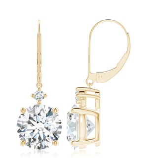 9.2mm FGVS Lab-Grown Solitaire Diamond Dangle Earrings in 10K Yellow Gold