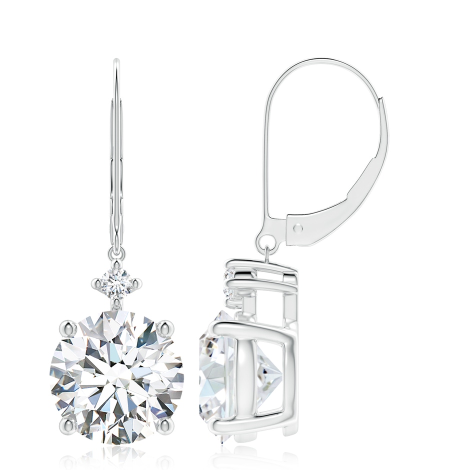 9.2mm FGVS Lab-Grown Solitaire Diamond Dangle Earrings in P950 Platinum 