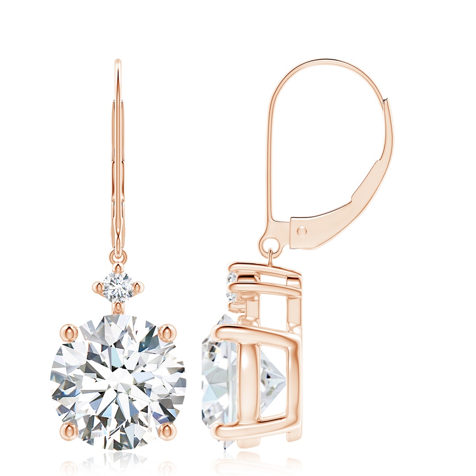 9.2mm FGVS Lab-Grown Solitaire Diamond Dangle Earrings in Rose Gold 