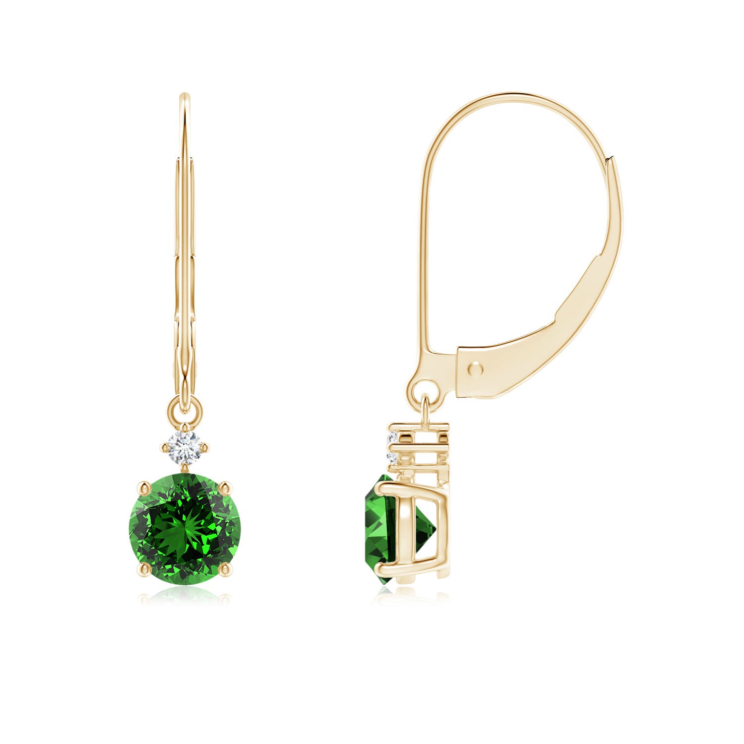 Premium - Lab-Grown Emerald / 0.94 CT / 14 KT Yellow Gold