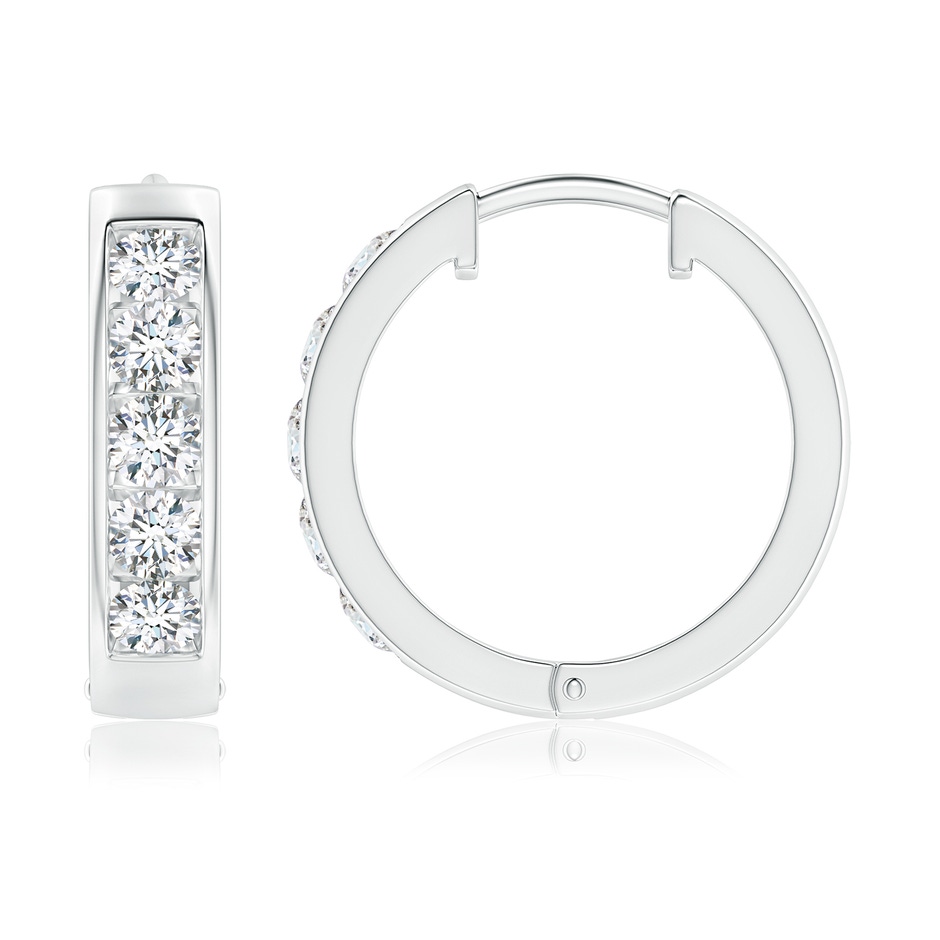 3.8mm FGVS Lab-Grown Channel-Set Diamond Hoop Earrings in P950 Platinum 