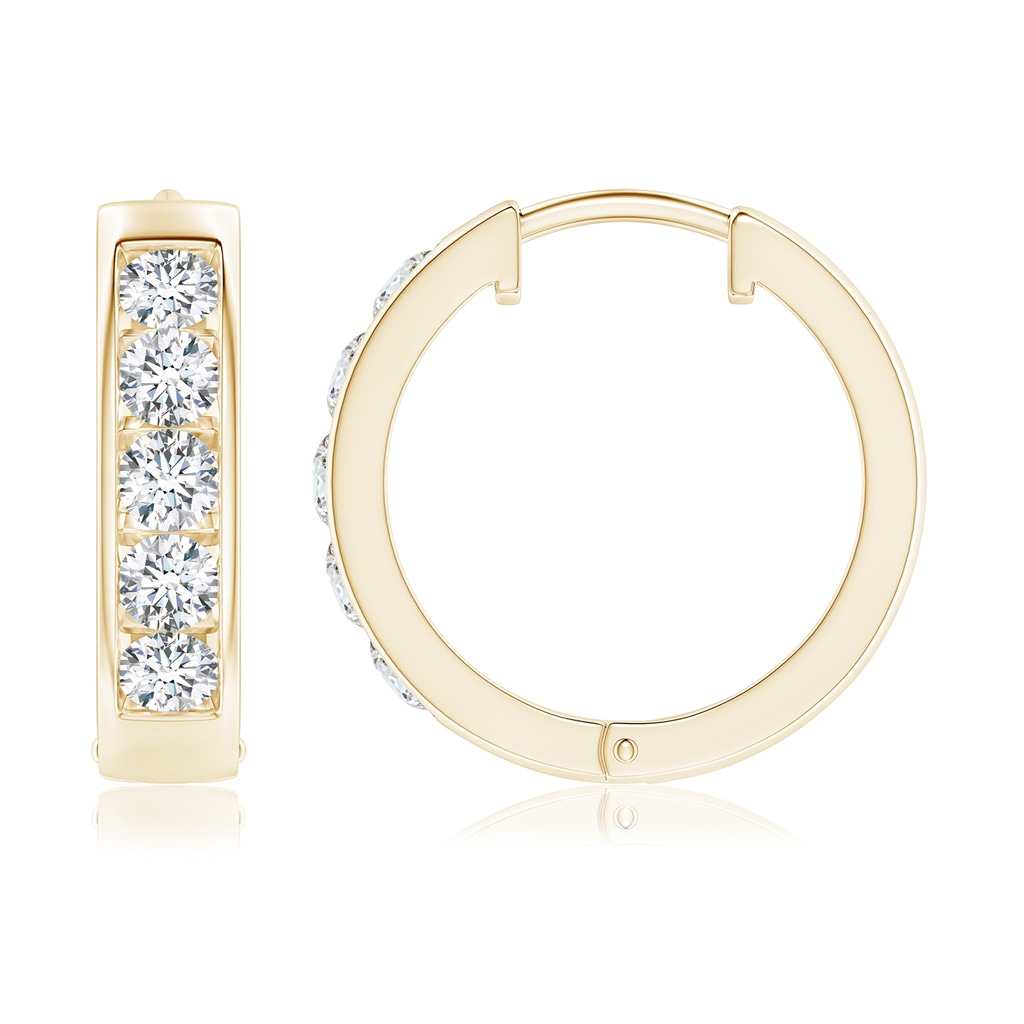 3.8mm FGVS Lab-Grown Channel-Set Diamond Hoop Earrings in Yellow Gold