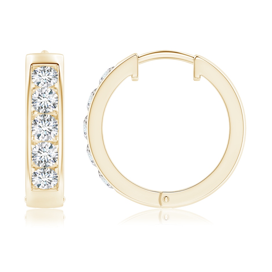 3.8mm FGVS Lab-Grown Channel-Set Diamond Hoop Earrings in Yellow Gold 