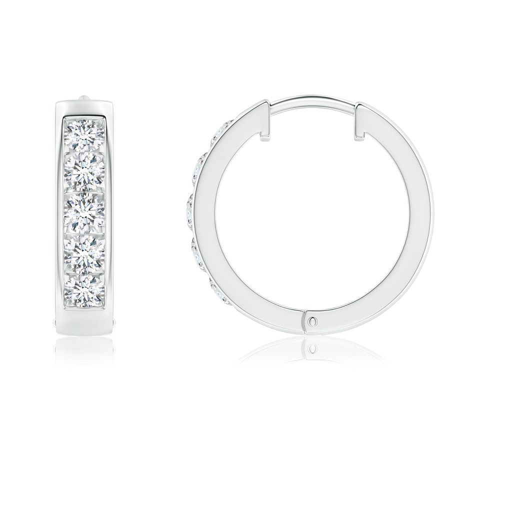 3mm FGVS Lab-Grown Channel-Set Diamond Hoop Earrings in 18K White Gold