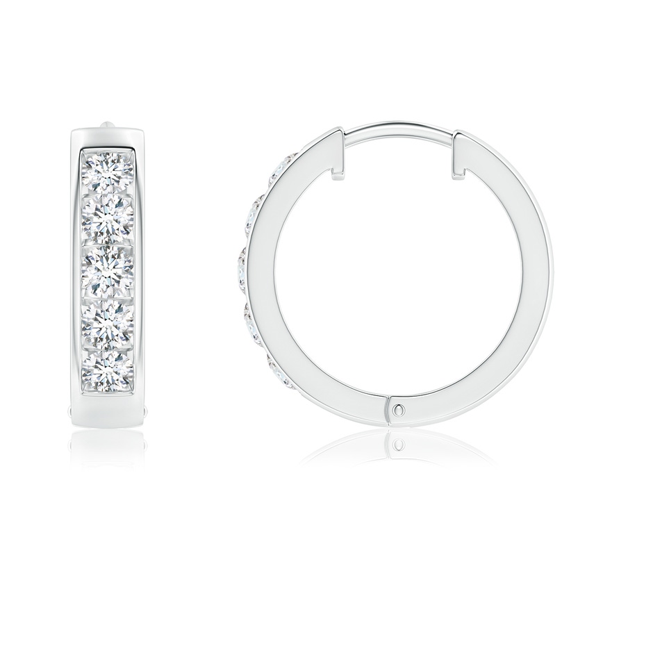 3mm FGVS Lab-Grown Channel-Set Diamond Hoop Earrings in 18K White Gold 