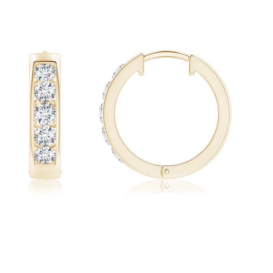 3mm FGVS Lab-Grown Channel-Set Diamond Hoop Earrings in 9K Yellow Gold 