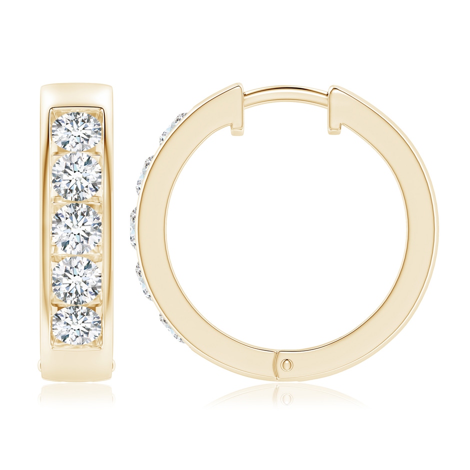 4.2mm FGVS Lab-Grown Channel-Set Diamond Hoop Earrings in 18K Yellow Gold 