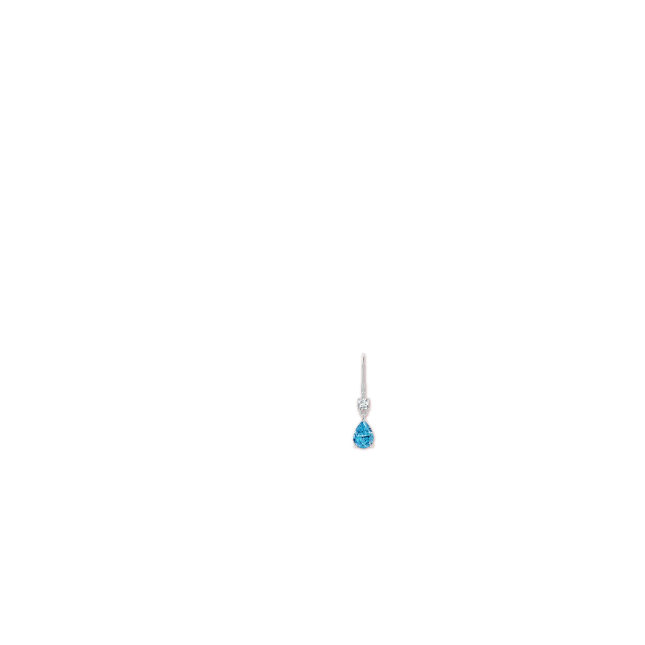 7x5mm Labgrown Pear Lab-Grown Fancy Intense Blue Diamond Leverback Drop Earrings in P950 Platinum ear