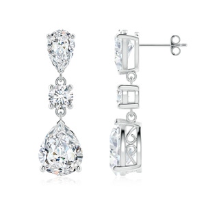 10x6.5mm FGVS Pear Lab-Grown Diamond Drop Earrings in P950 Platinum