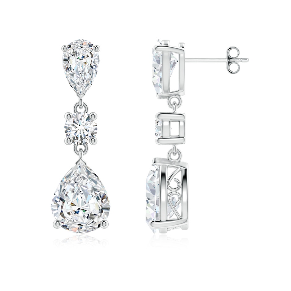 10x6.5mm FGVS Pear Lab-Grown Diamond Drop Earrings in White Gold 