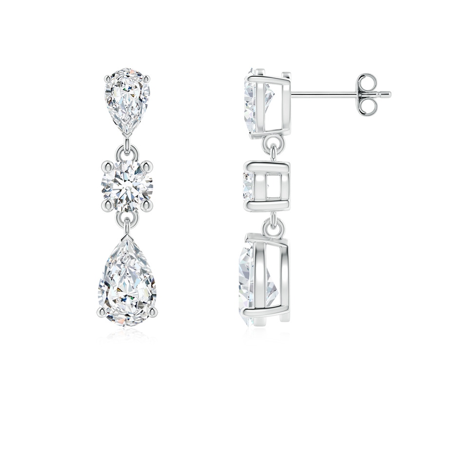 8x5mm FGVS Pear Lab-Grown Diamond Drop Earrings in 18K White Gold 