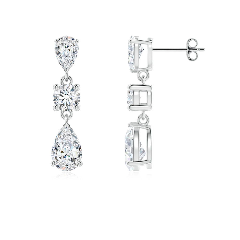 8x5mm FGVS Pear Lab-Grown Diamond Drop Earrings in White Gold