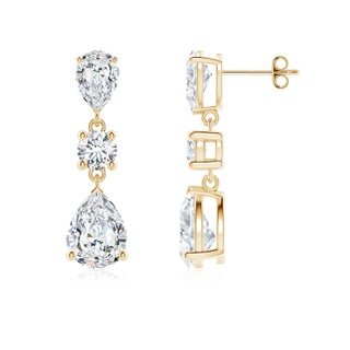 9x5.5mm FGVS Pear Lab-Grown Diamond Drop Earrings in 18K Yellow Gold