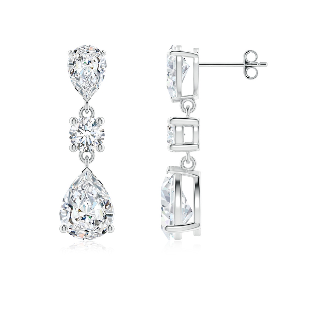 9x5.5mm FGVS Pear Lab-Grown Diamond Drop Earrings in P950 Platinum