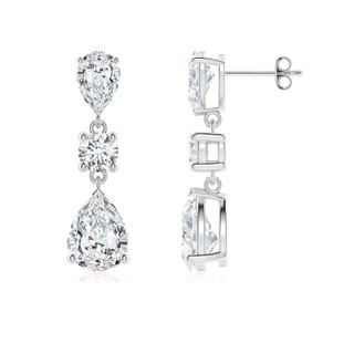 9x5.5mm FGVS Pear Lab-Grown Diamond Drop Earrings in P950 Platinum