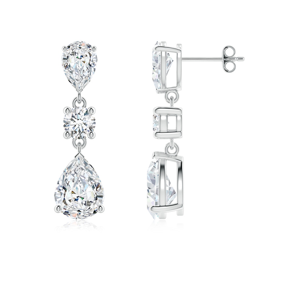 9x5.5mm FGVS Pear Lab-Grown Diamond Drop Earrings in P950 Platinum 