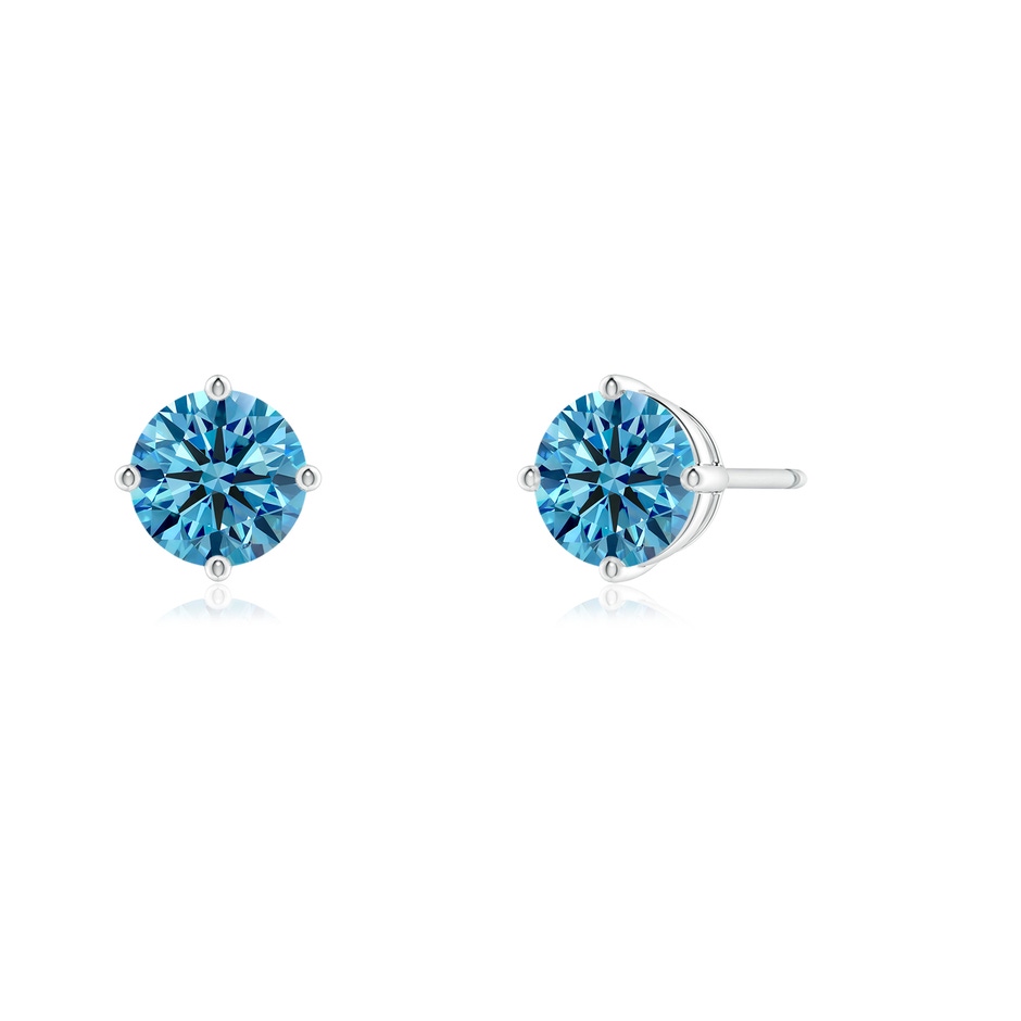 5.5mm Labgrown Basket-Set Solitaire Lab-Grown Fancy Intense Blue Diamond Stud Earrings in White Gold side 199