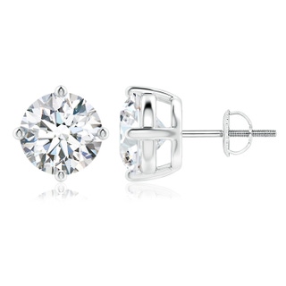 10.1mm FGVS Lab-Grown Basket-Set Solitaire Diamond Stud Earrings in P950 Platinum