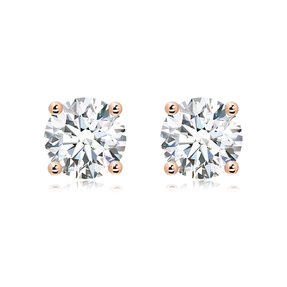10.1mm FGVS Lab-Grown Basket-Set Solitaire Diamond Stud Earrings in Rose Gold 