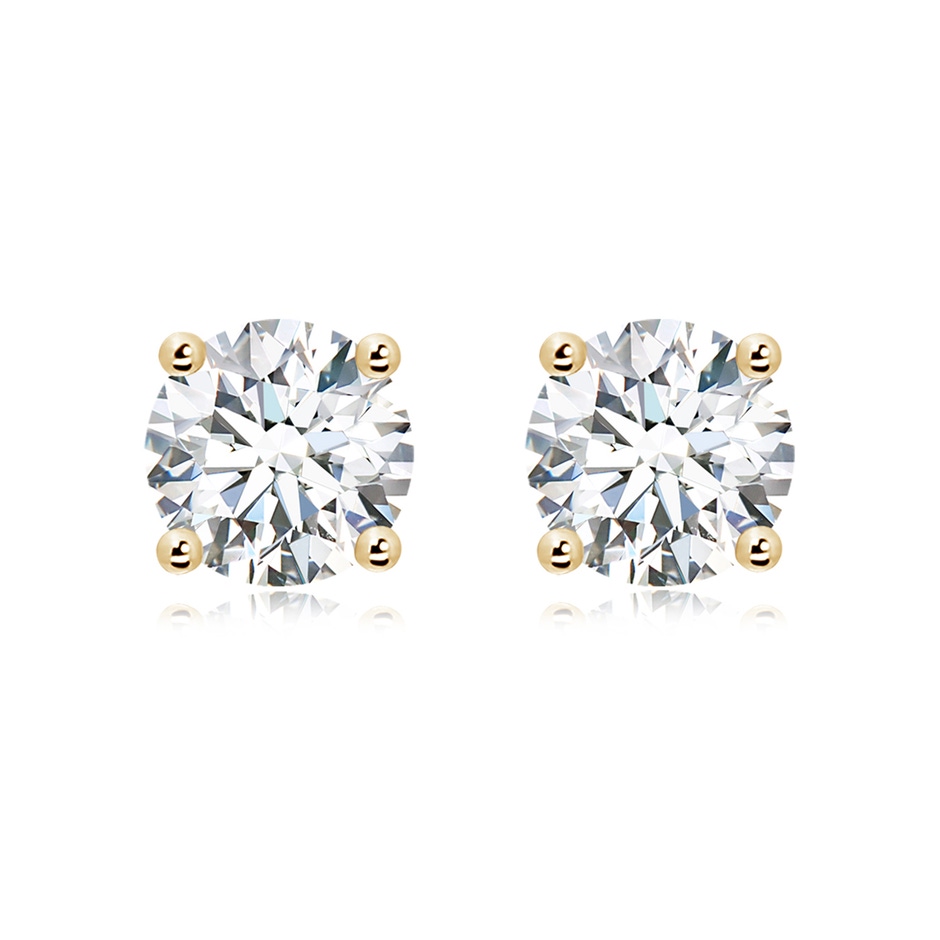 10.1mm FGVS Lab-Grown Basket-Set Solitaire Diamond Stud Earrings in Yellow Gold 