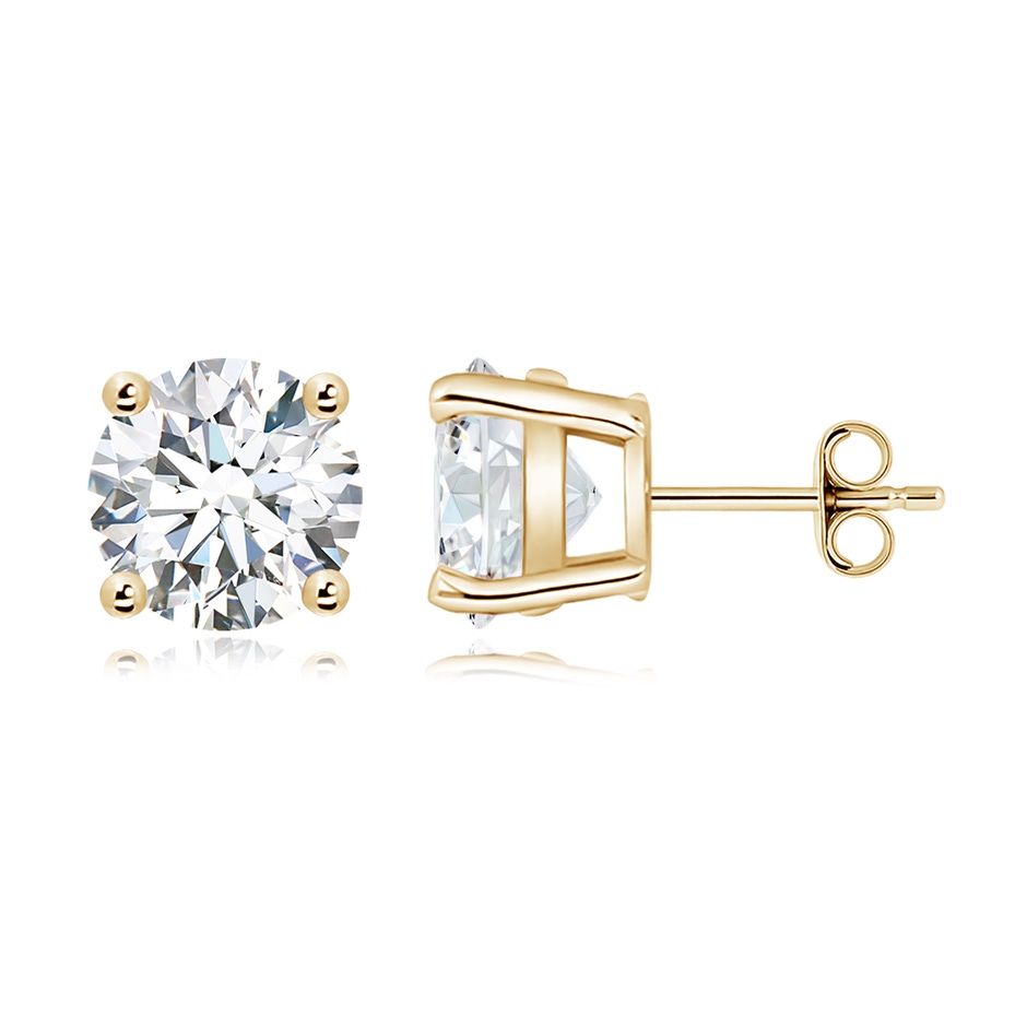 10.1mm FGVS Lab-Grown Basket-Set Solitaire Diamond Stud Earrings in Yellow Gold side 199