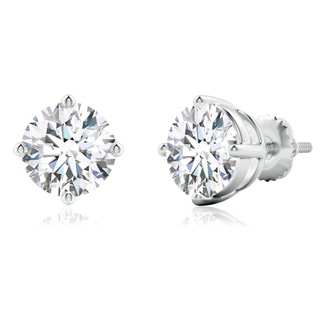 11.1mm FGVS Lab-Grown Basket-Set Solitaire Diamond Stud Earrings in P950 Platinum