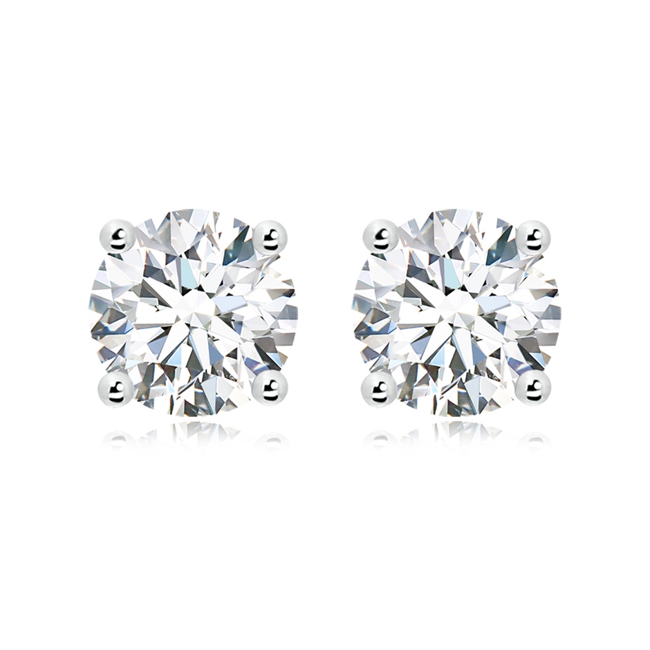 11.1mm FGVS Lab-Grown Basket-Set Solitaire Diamond Stud Earrings in White Gold 