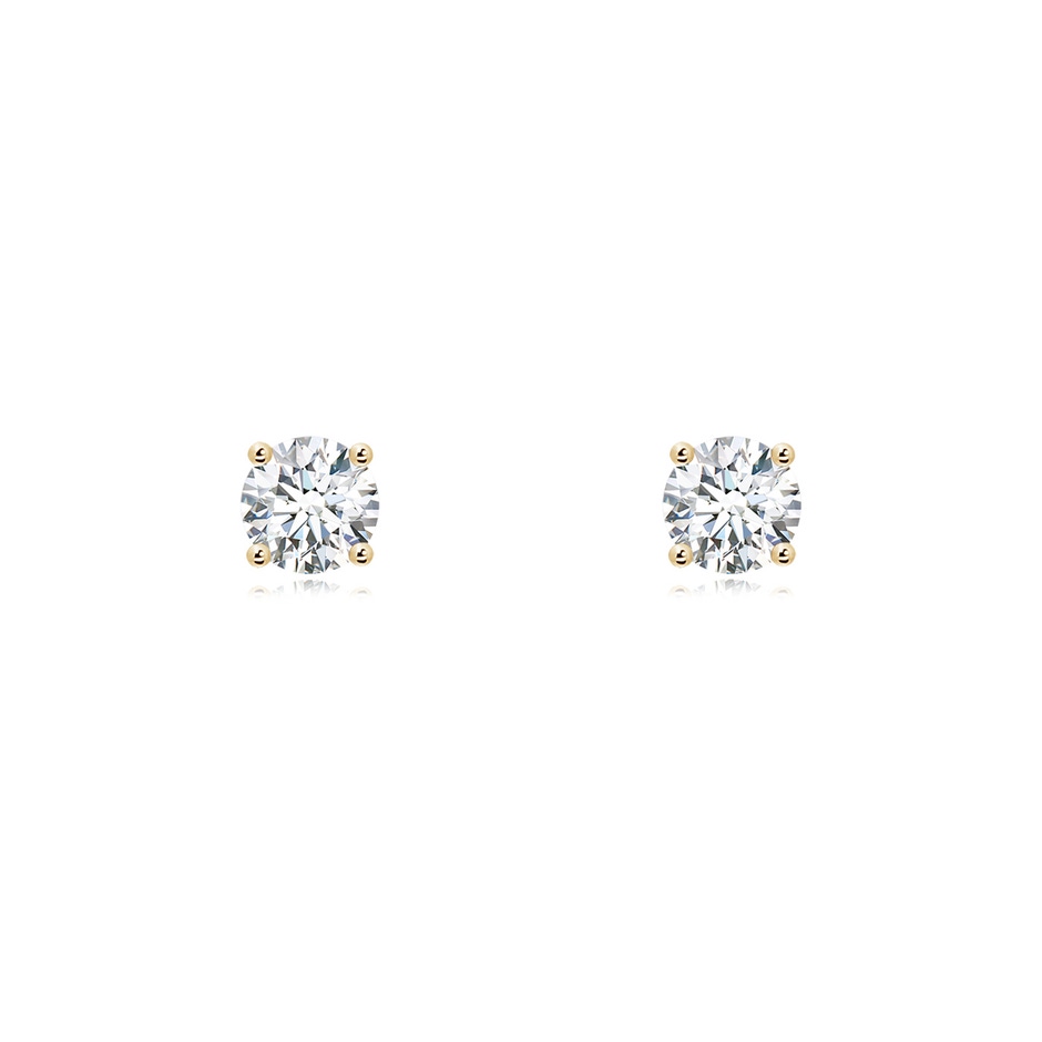 4.6mm FGVS Lab-Grown Basket-Set Solitaire Diamond Stud Earrings in 10K Yellow Gold 