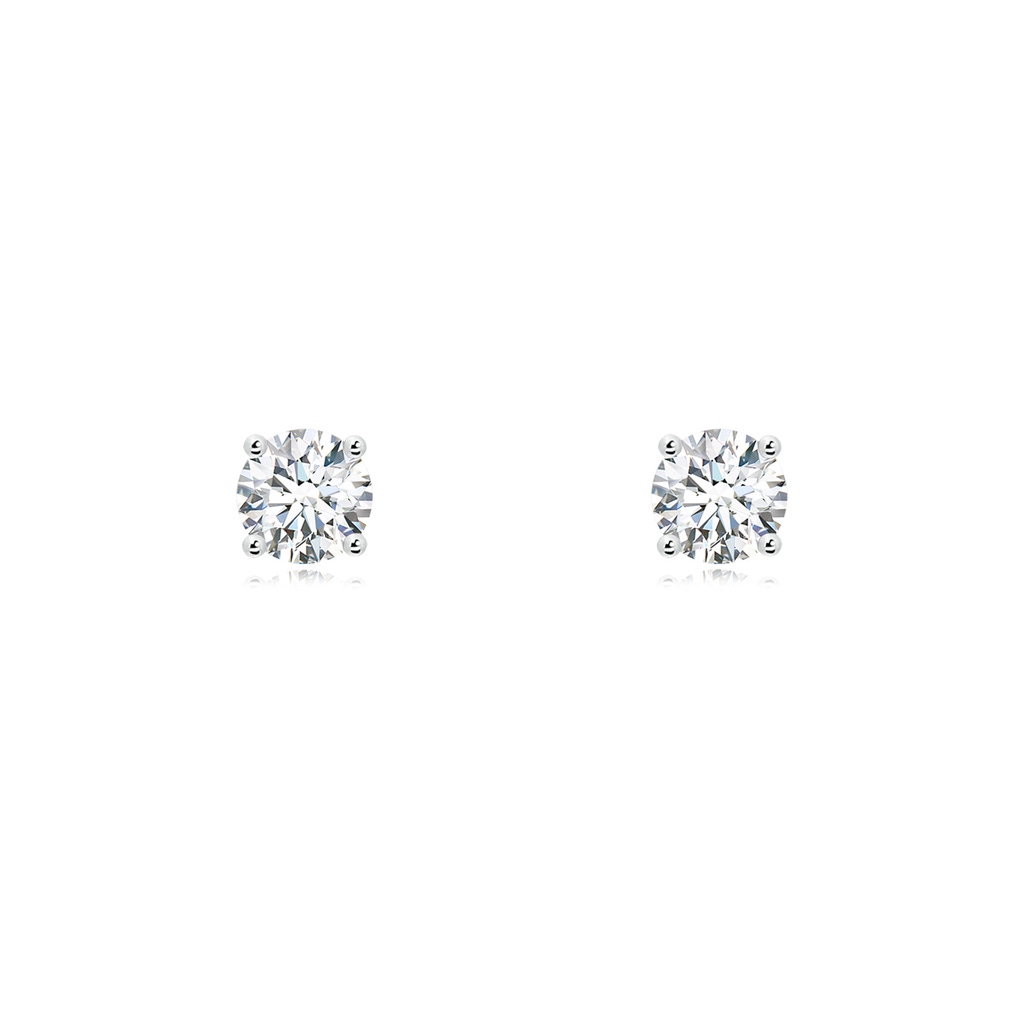 4.6mm FGVS Lab-Grown Basket-Set Solitaire Diamond Stud Earrings in P950 Platinum