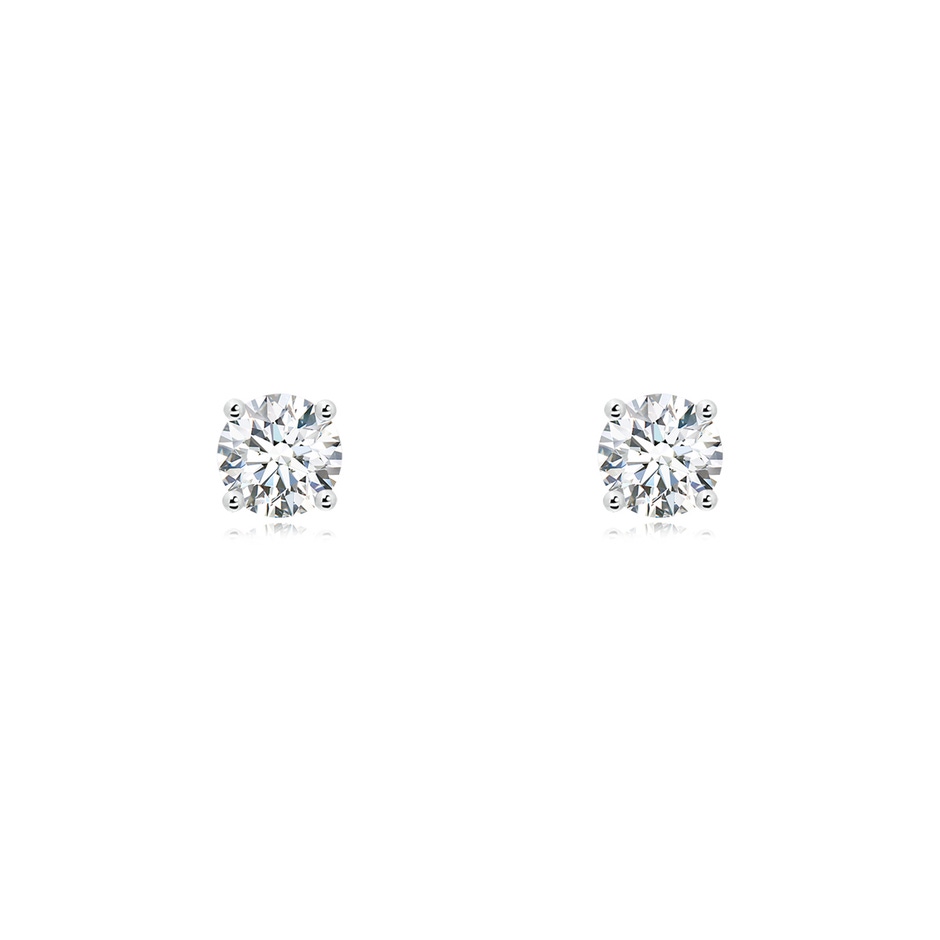 4.6mm FGVS Lab-Grown Basket-Set Solitaire Diamond Stud Earrings in White Gold 
