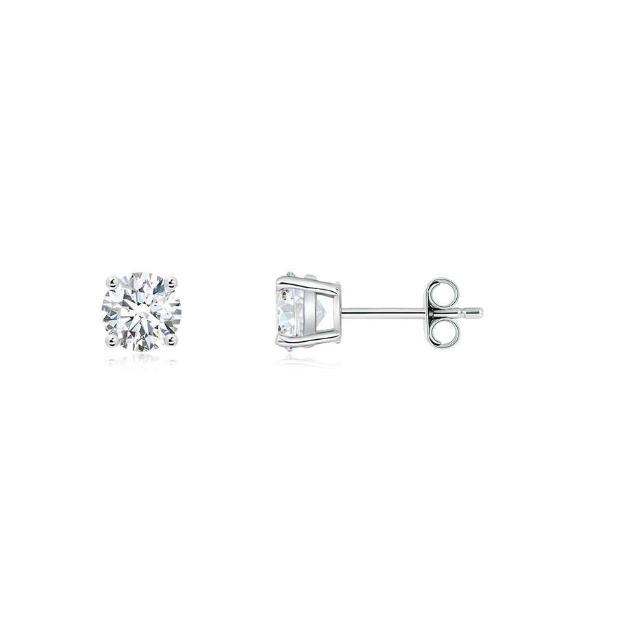 4.6mm FGVS Lab-Grown Basket-Set Solitaire Diamond Stud Earrings in White Gold side 199