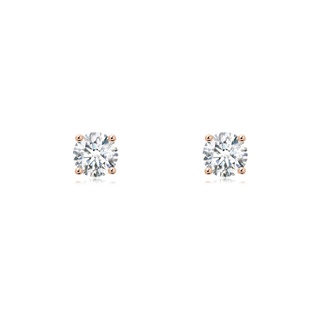 5.1mm FGVS Lab-Grown Basket-Set Solitaire Diamond Stud Earrings in 9K Rose Gold