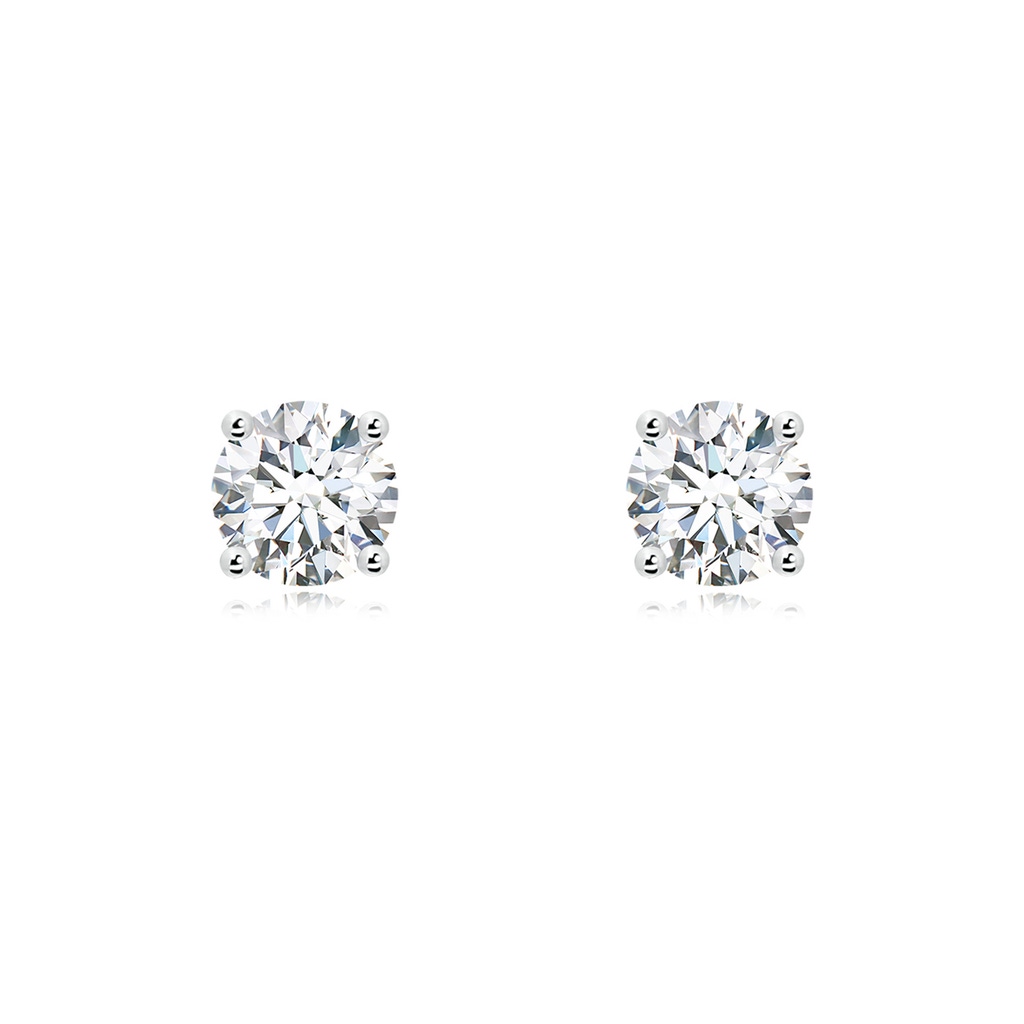 6.4mm FGVS Lab-Grown Basket-Set Solitaire Diamond Stud Earrings in P950 Platinum