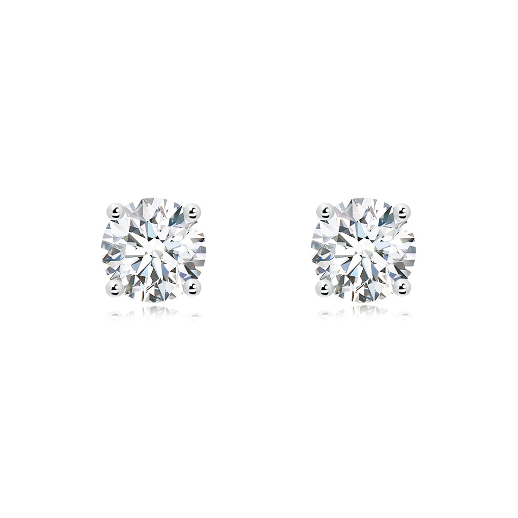 7.4mm FGVS Lab-Grown Basket-Set Solitaire Diamond Stud Earrings in P950 Platinum
