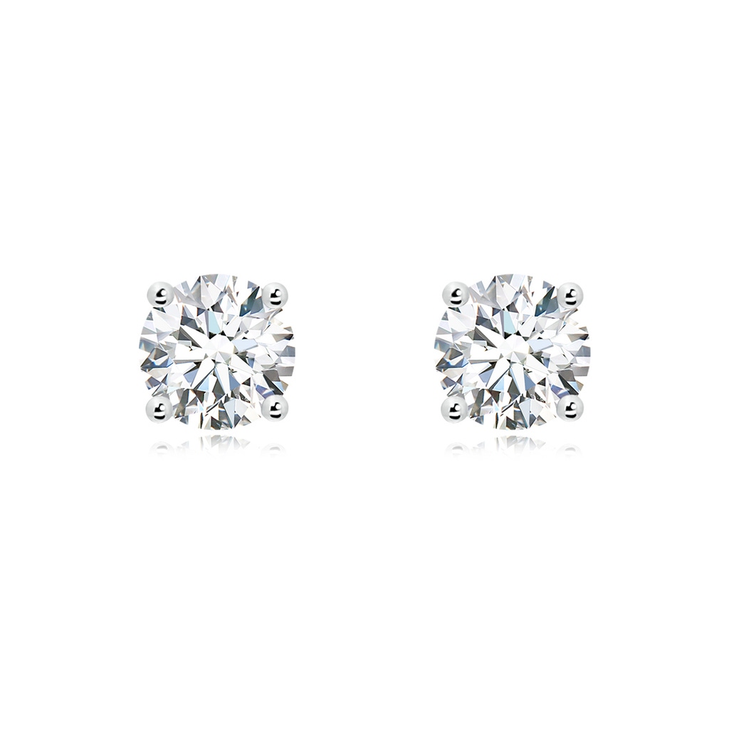8.1mm FGVS Lab-Grown Basket-Set Solitaire Diamond Stud Earrings in P950 Platinum