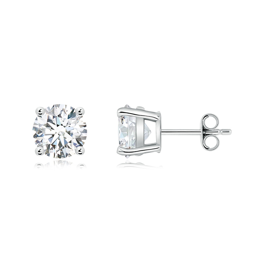 8.1mm FGVS Lab-Grown Basket-Set Solitaire Diamond Stud Earrings in P950 Platinum side 199