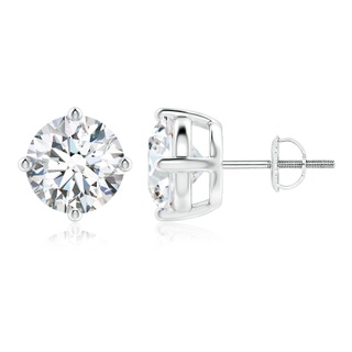 9.4mm FGVS Lab-Grown Basket-Set Solitaire Diamond Stud Earrings in P950 Platinum