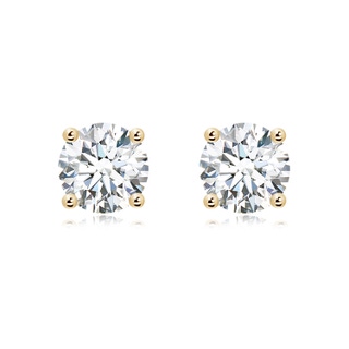 9.4mm FGVS Lab-Grown Basket-Set Solitaire Diamond Stud Earrings in Yellow Gold