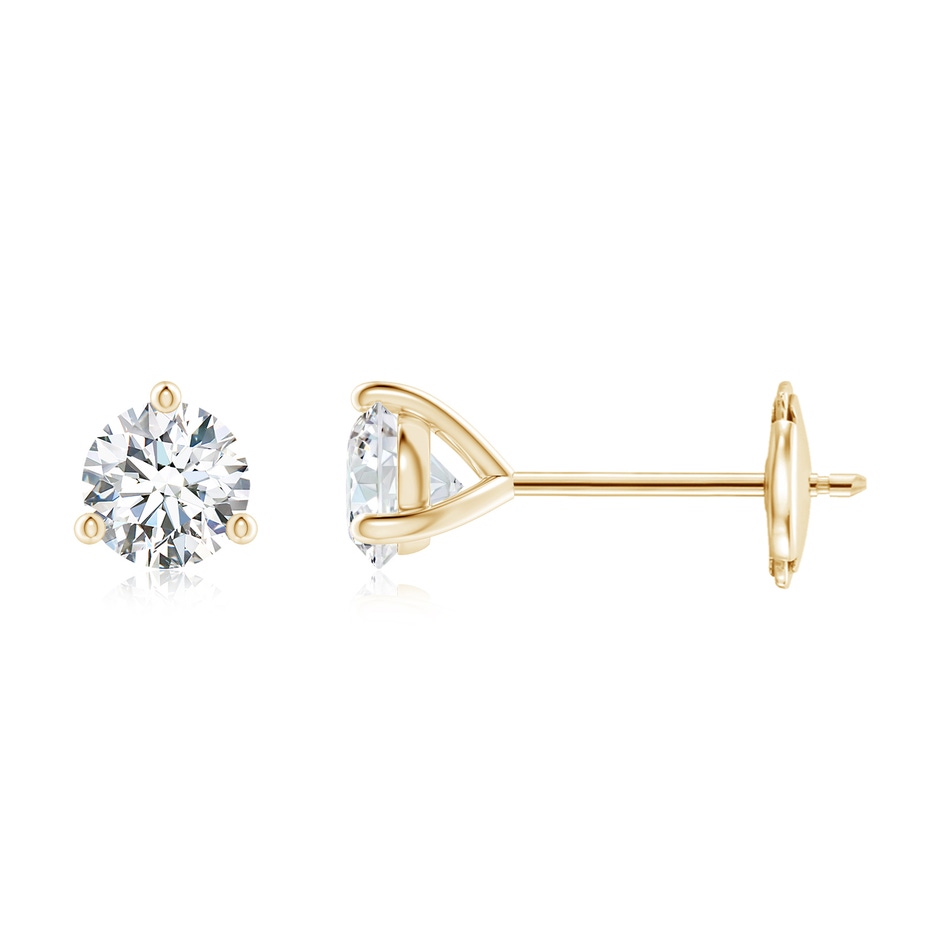 4.6mm FGVS Lab-Grown Prong-Set Round Diamond Martini Stud Earrings in 18K Yellow Gold 