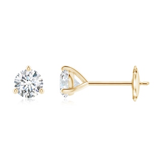4.6mm FGVS Lab-Grown Prong-Set Round Diamond Martini Stud Earrings in Yellow Gold
