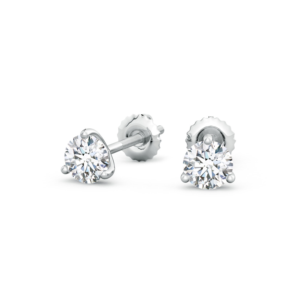 4mm FGVS Lab-Grown Prong-Set Round Diamond Martini Stud Earrings in P950 Platinum - side 199