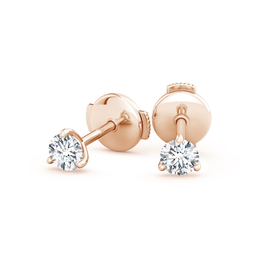 4mm FGVS Lab-Grown Prong-Set Round Diamond Martini Stud Earrings in Rose Gold - side 199
