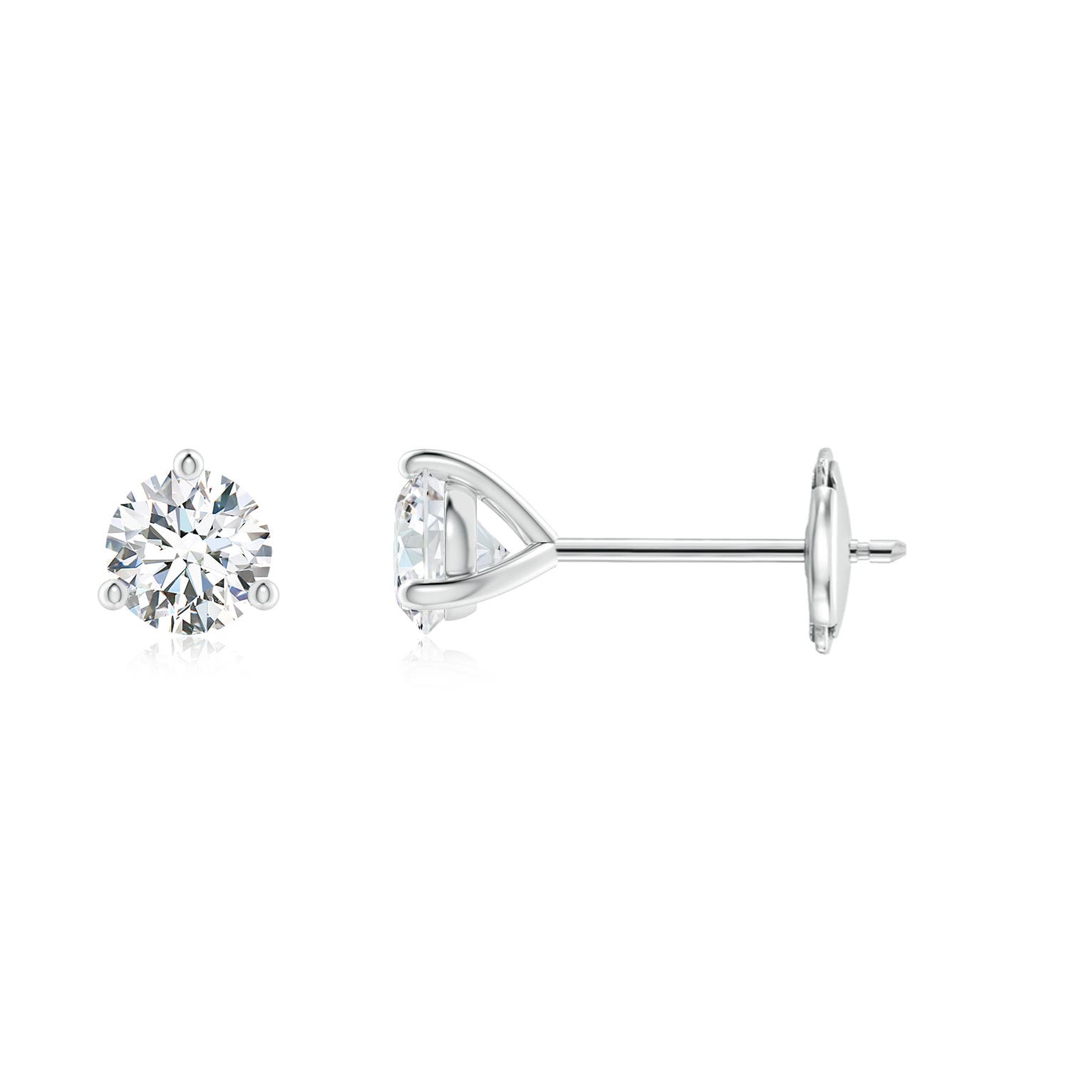 Lab-Grown Prong-Set Round Diamond Martini Stud Earrings