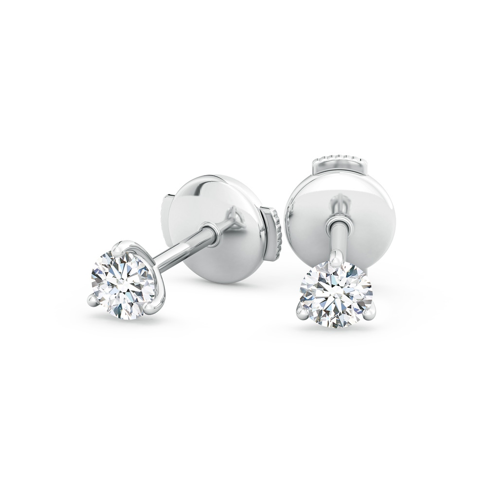 4mm FGVS Lab-Grown Prong-Set Round Diamond Martini Stud Earrings in White Gold - side 199