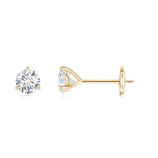 4mm FGVS Lab-Grown Prong-Set Round Diamond Martini Stud Earrings in Yellow Gold