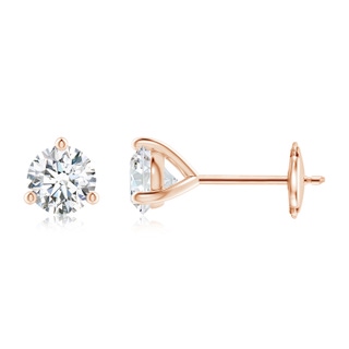 5.1mm FGVS Lab-Grown Prong-Set Round Diamond Martini Stud Earrings in 18K Rose Gold