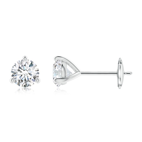 5.1mm FGVS Lab-Grown Prong-Set Round Diamond Martini Stud Earrings in 18K White Gold