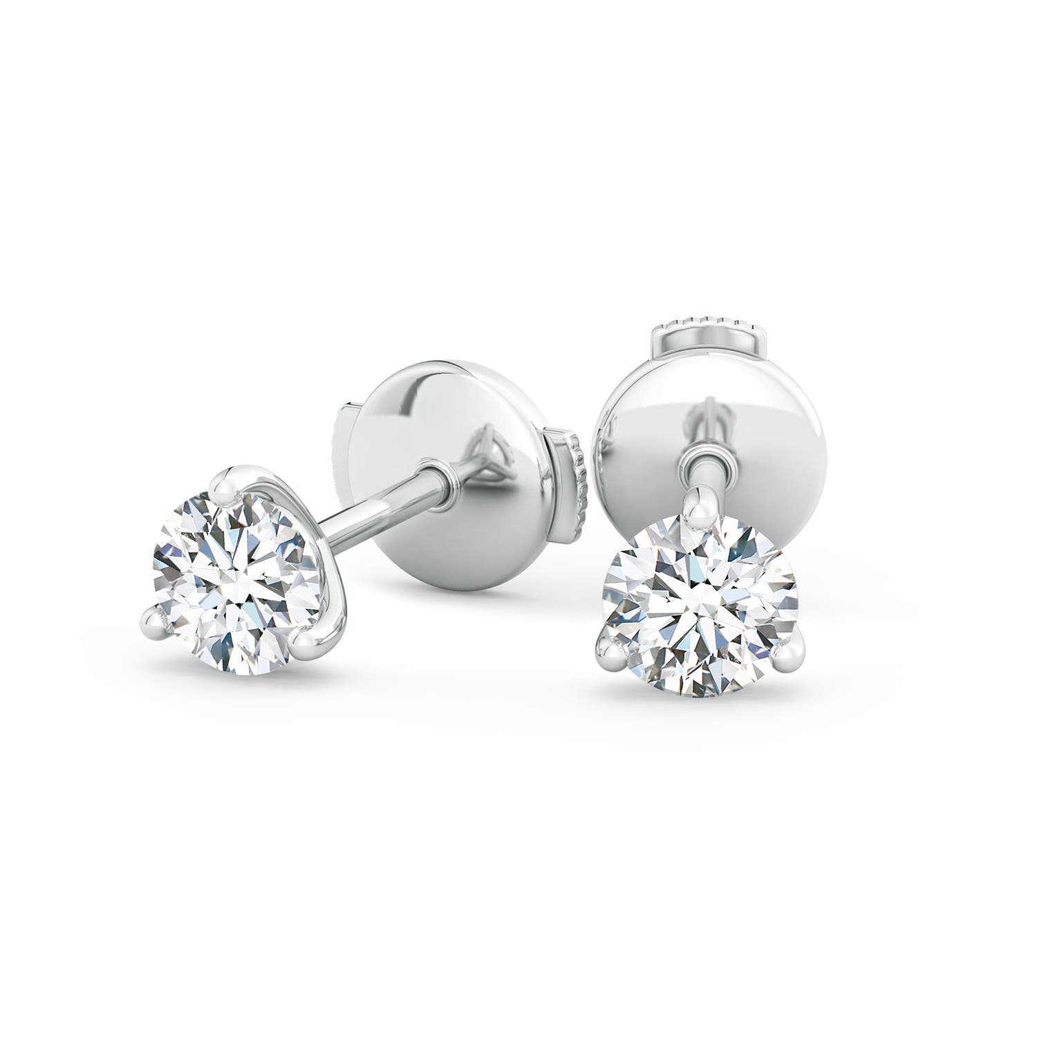 5.1mm FGVS Lab-Grown Prong-Set Round Diamond Martini Stud Earrings in 18K White Gold
