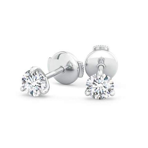 5.1mm FGVS Lab-Grown Prong-Set Round Diamond Martini Stud Earrings in 18K White Gold